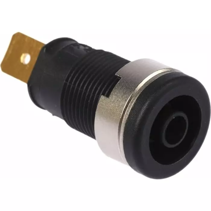 HIRSCHMANN TEST AND MEASUREMENT Banana Socket Black Female 4 mm Connector Tab Termination 32A 1000V AC/DC Gold, 972356100 (Pack of 500)