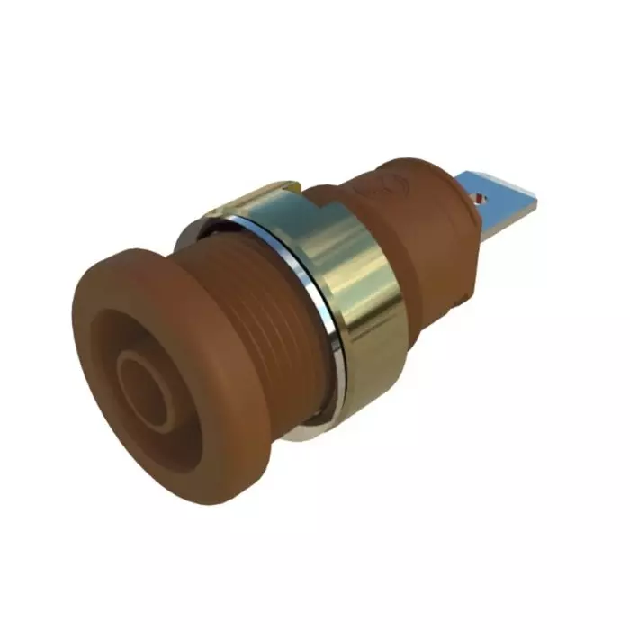 HIRSCHMANN TEST AND MEASUREMENT Banana Connector Brown male 4 mm Tab Termination 32A 1kV Gold Plating, 972356105 (Pack of 50)