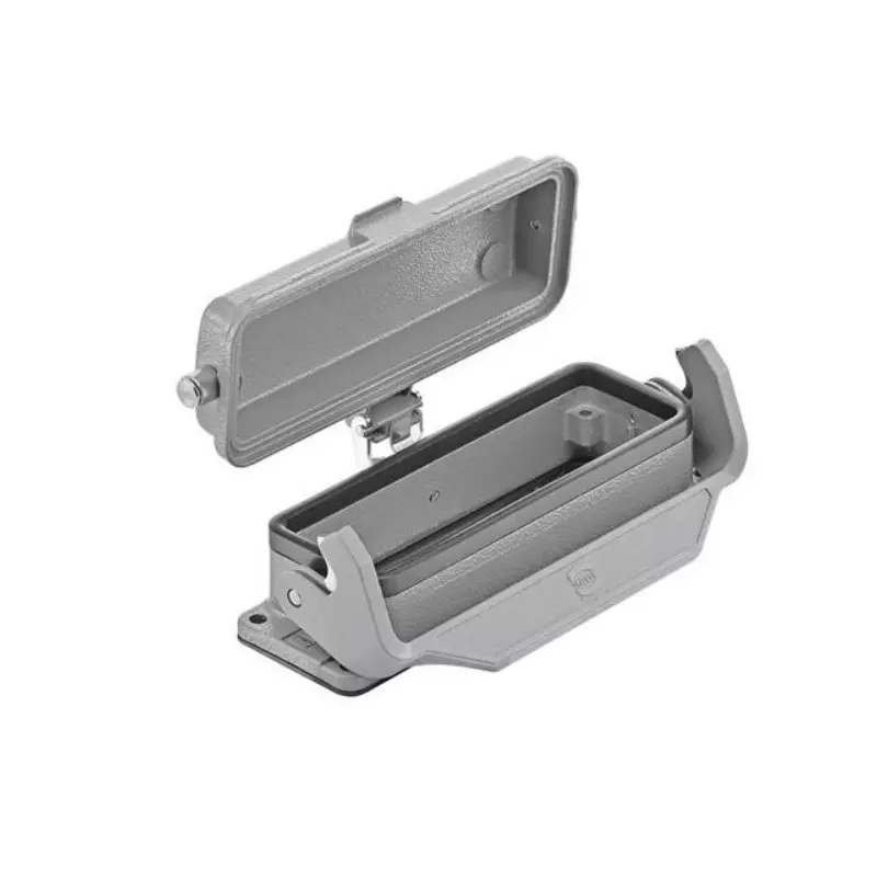 Harting Han Power Connectors Bulkhead Mounting Housing Single Lever with Metal Cover 24B Size