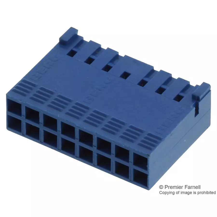 AMPHENOL COMMUNICATIONS SOLUTIONS RCPT HOUSING, 16POS, POLYESTER, BLUE, 65239-008LF (Pack of 10)