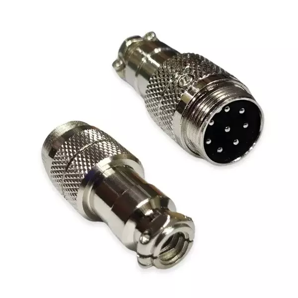 SETMI INDIA GX16 Aviation Connector Male 16 mm Circular 5-15 A with Solder Type 8-Pin