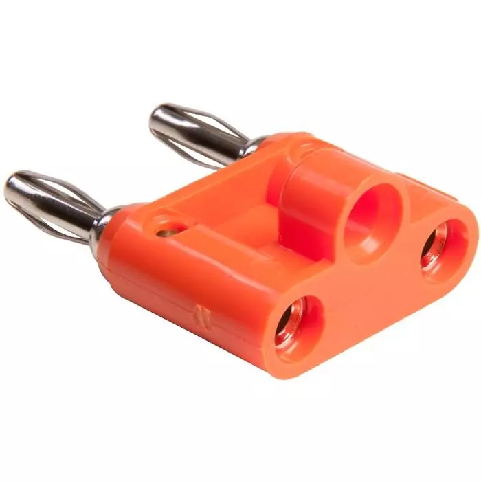 POMONA Banana Plug, Dbl, Stackable, 15A, Orange, Mdp-3