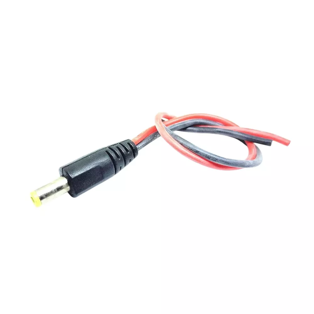 Invento Male DC Jack Plug 5.5x2.1 mm 150 mm Length 20 AWG Gauge with Silicone Wire, ISC 3004-4 (Pack of 8 Pcs)
