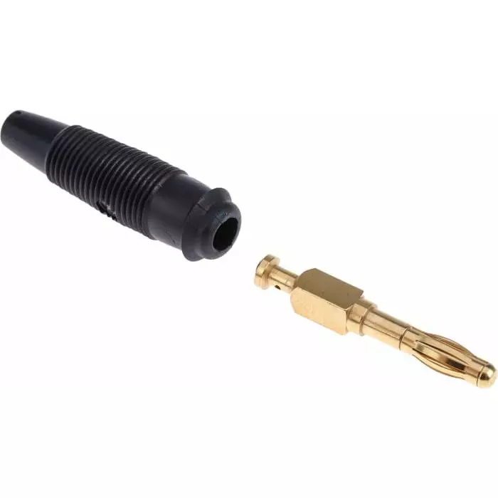 HIRSCHMANN TEST AND MEASUREMENT Banana Plug Black male 4 mm Connector Solder Termination 32A 30 V AC 60V DC Gold, 972518700 (Pack of 500)