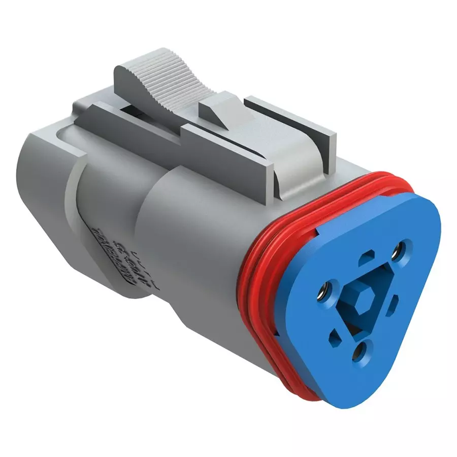 AMPHENOL SINE/TUCHEL PLUG HOUSING, 3POS, THERMOPLASTIC, GREY, AT06-3S-RJ120