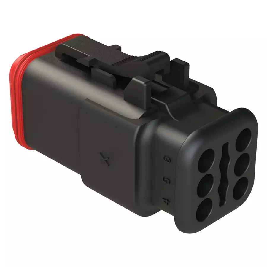 AMPHENOL SINE/TUCHEL AUTOMOTIVE HOUSING, PLUG, 6POS, IP67, AT06-6S-SR02BLK