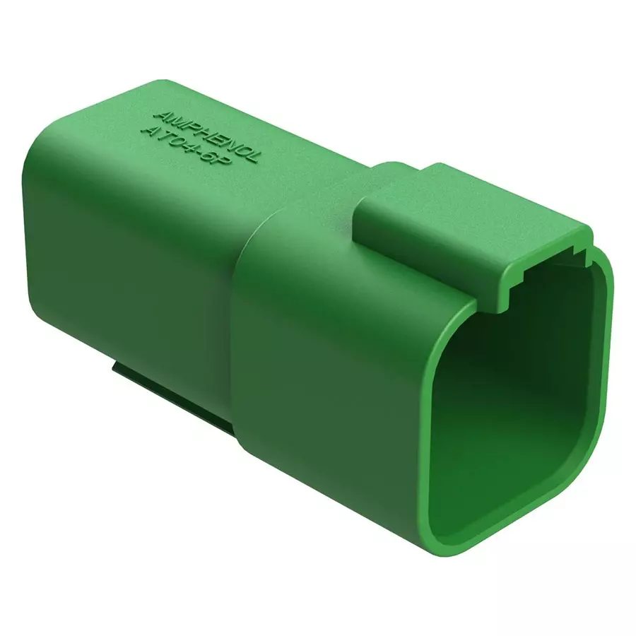 AMPHENOL SINE/TUCHEL AUTOMOTIVE HOUSING, RCPT, 6POS, 13A, GRN, AT04-6P-GRN