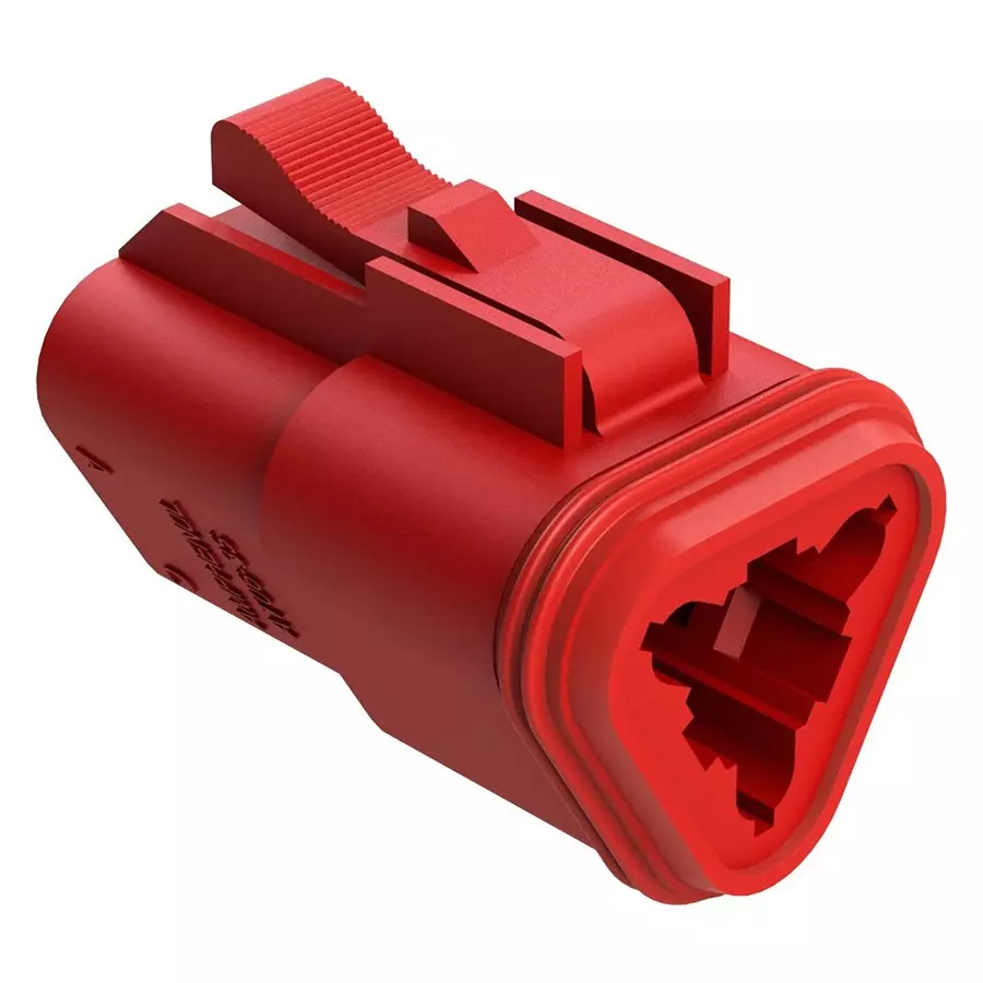 AMPHENOL SINE/TUCHEL AUTOMOTIVE HOUSING, PLUG, 3POS, 13A, RED, AT06-3S-RED