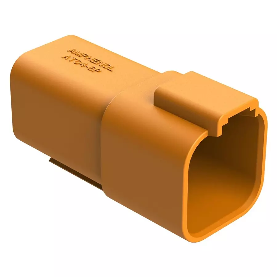 AMPHENOL SINE/TUCHEL AUTOMOTIVE HOUSING, RCPT, 6POS, 13A, ORG, AT04-6P-ORG
