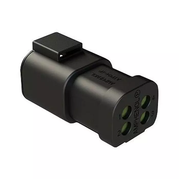 AMPHENOL SINE/TUCHEL AUTOMOTIVE HOUSING, RCPT, 4POS, 25A, BLK, ATP04-4P-MM01BLK