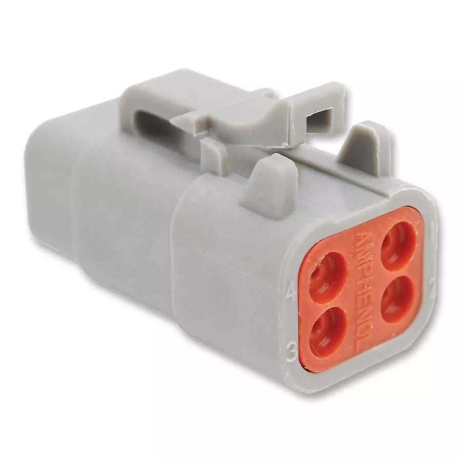 AMPHENOL SINE/TUCHEL CONNECTOR HOUSING, PLUG, 4 WAY, PLASTIC, ATM06-4S