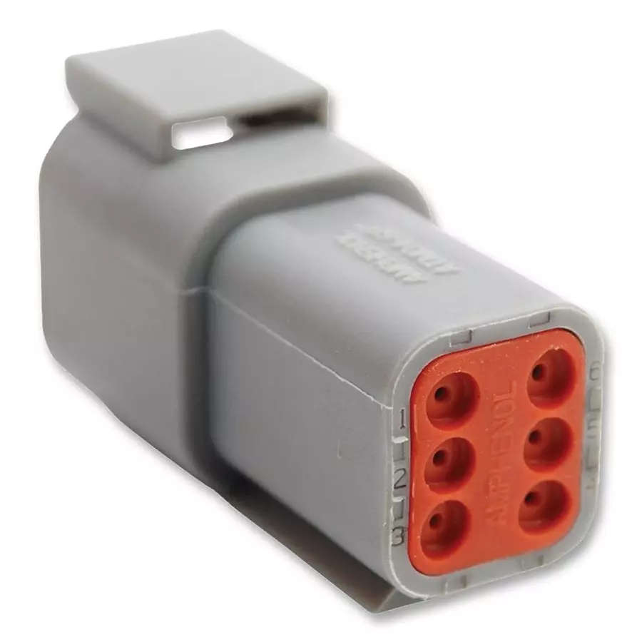 AMPHENOL SINE/TUCHEL CONNECTOR HOUSING, RCPT, 6 WAY, PLASTIC, ATM04-6P