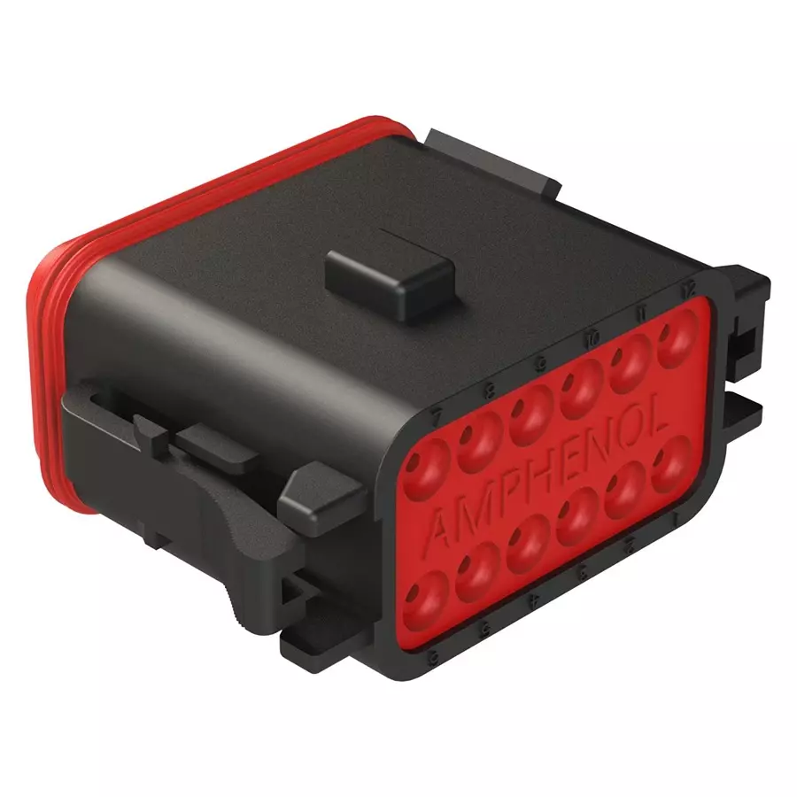 AMPHENOL SINE/TUCHEL PLUG HOUSING, 12POS, THERMOPLASTIC, BLK, AT06-12SB