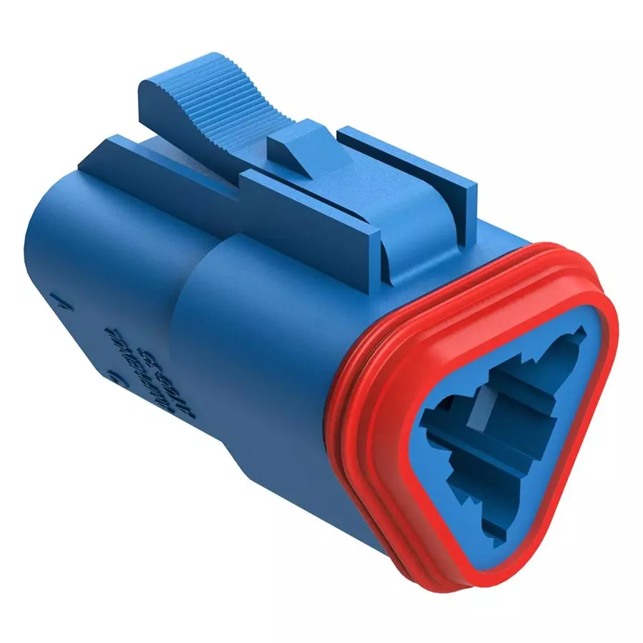 AMPHENOL SINE/TUCHEL AUTOMOTIVE HOUSING, PLUG, 3POS, 13A, BLU, AT06-3S-BLU