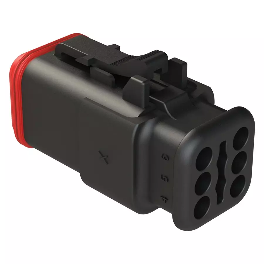AMPHENOL SINE/TUCHEL AUTOMOTIVE HOUSING, PLUG, 6POS, IP67, AT06-6S-SR01BLK