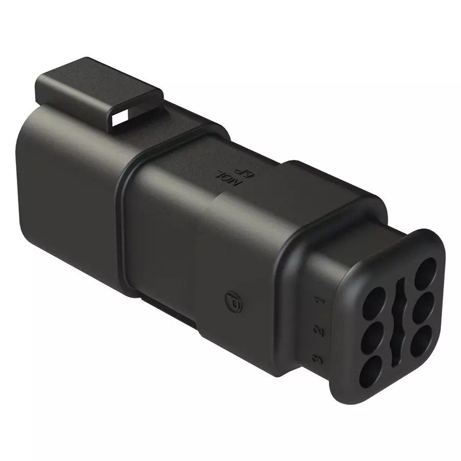 AMPHENOL SINE/TUCHEL AUTOMOTIVE HOUSING, RCPT, 6POS, 13A, AT04-6P-SR01BLK