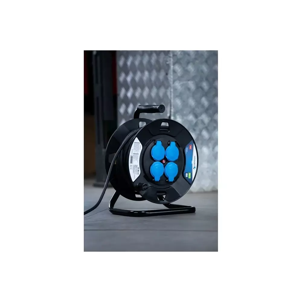 hogert-technik-3000-w-drum-extension-cord-reel-rubber-insulated-15-sq-mm-cross-section-and-30-m-cable-length-ht1e721