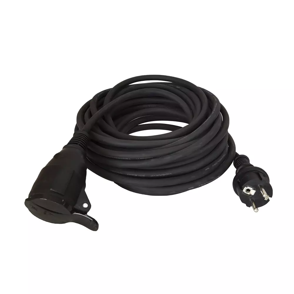 RS PRO Extension Lead 20 m 250 V Black Jacket IP20 16 Amp, 2734976