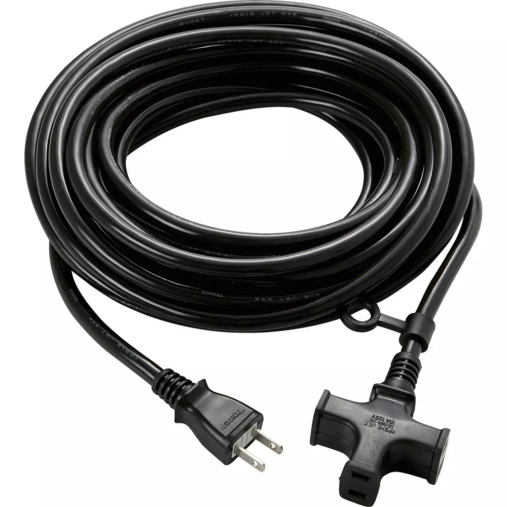 TRUSCO 3 Mouth Soft Type Extension Cord Vinyl Chloride Resin, TKC15-103PSBK