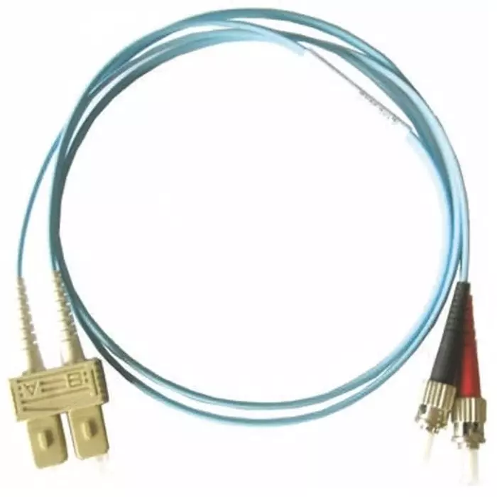 Molex Premise Networks ST to SC Duplex Multi Mode OM3 Fibre Optic Cable 50/125 μm Aqua 2m, 91.19.372.00200