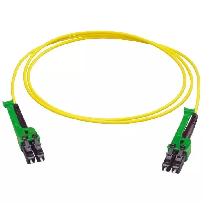 Huber+Suhner LC to LC Duplex Single Mode G657A2 Fibre Optic Cable, 2.1mm, Yellow, 2m, PCRS_LCAX_LCAX_A221T_02.0_S
