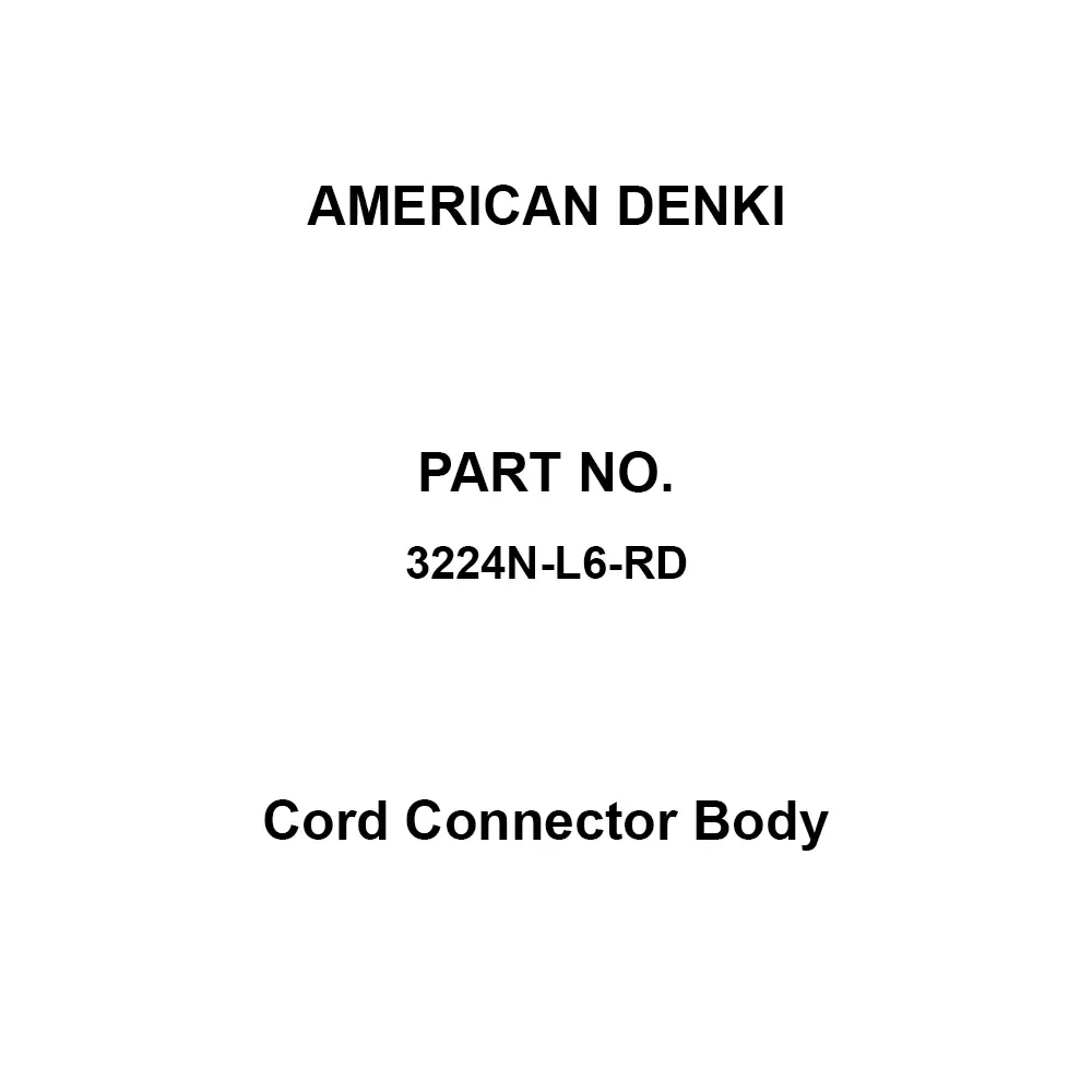AMERICAN DENKI Cord Connector Body Crimp terminal Type R3.5-4, 3224N-L6-RD