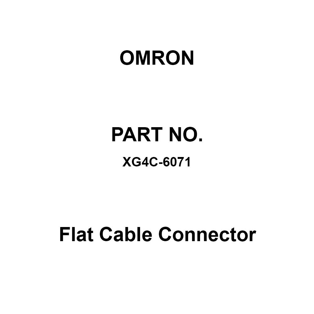 Omron Flat Cable Connector 10³ mΩ or More At 500 V DC, XG4C-6071