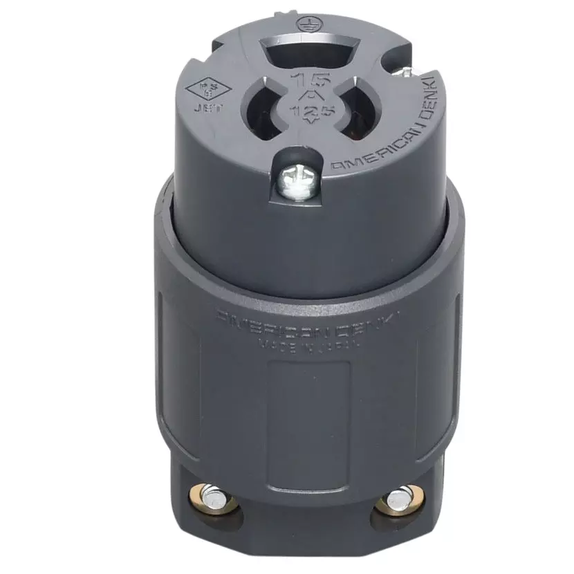 AMERICAN DENKI Cord Connector Body 125 V Rated Voltage, 7114GNZ