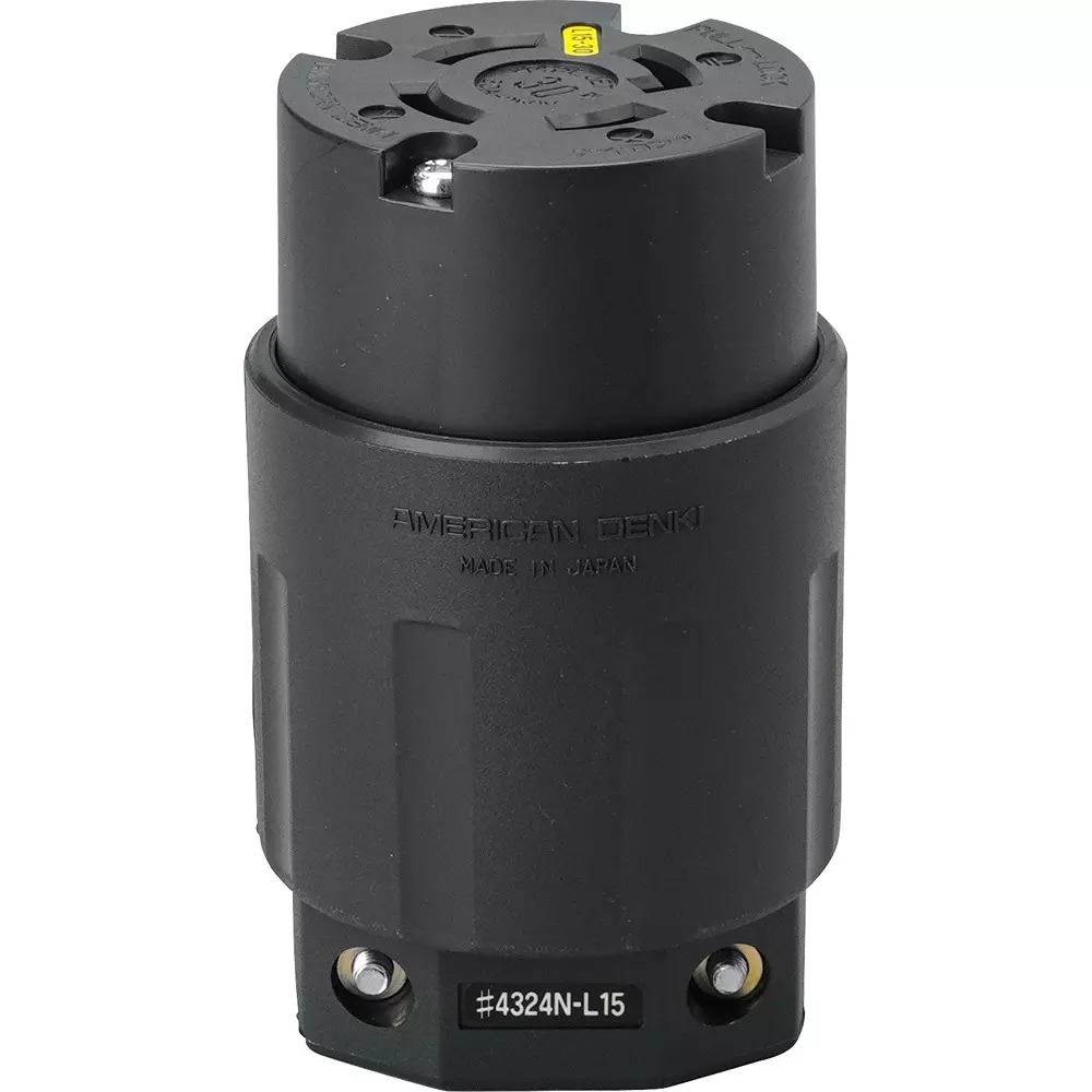 AMERICAN DENKI Cord Connector Body 250 V Rated Voltage, 4324N-L15