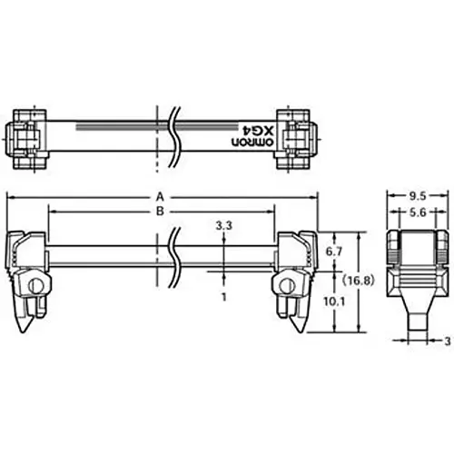 Omron Flat Cable Connector MIL Type Socket Strain Relief 50-Pole, XG4M-5030-U