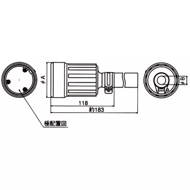 american-denki-cord-connector-body-250-v-rated-voltage-3324rw-l6