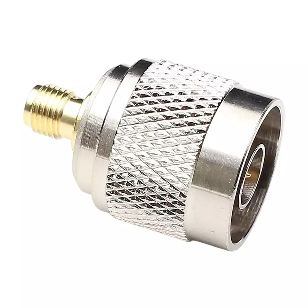 GENERIC SMA Female to N-Male Antenna RF Adapter 274 m (900 Ft) Maximum Range 50 Ω Impedance, Silver