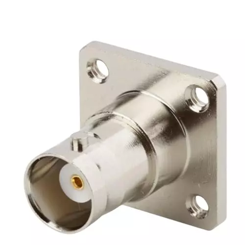 GENERIC BNR Female 4 Hole Solder Type Panel Connector Flange Mount, Silver