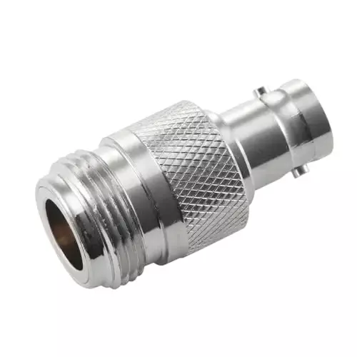 GENERIC BNC Female to N-Female Coaxial RF Adapter Brass 50 Ω Impedance, Silver