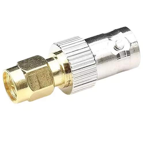 GENERIC BNC Female to SMA Male Coaxial RF Adapter Pure Brass 50 Ω Impedance, Golden & Silver