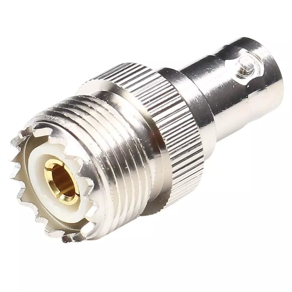 GENERIC BNC Female to UHF SO239 Female Coaxial RF Adapter Brass 50 Ω Impedance, TA077