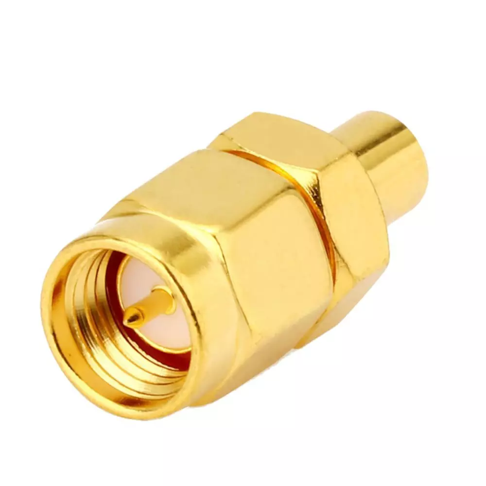GENERIC SMA Male to MCX Female Coaxial Cable Adapter Brass 50 Ω Impedance Golden, TA098