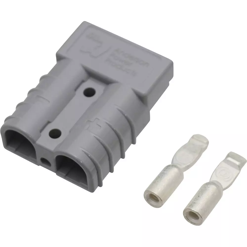 ANDERSON POWER PRODUCTS Battery Connector 2 Pole 50 Amp Rated Current, 6319G1
