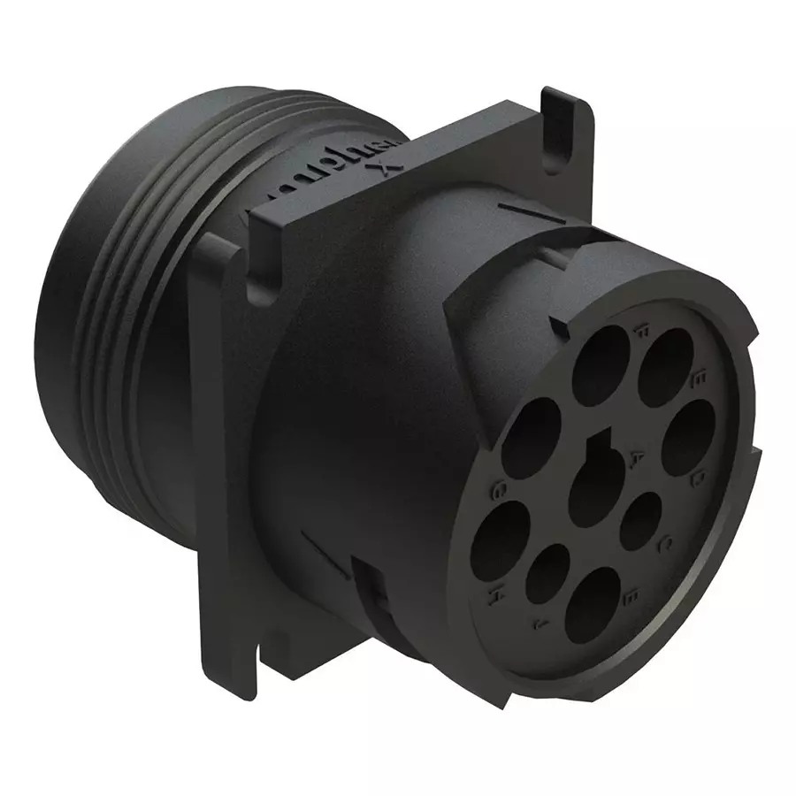 AMPHENOL SINE/TUCHEL CIRCULAR CONNECTOR, RCPT, 9POS, FLANGE, AHD10-9-1939PE