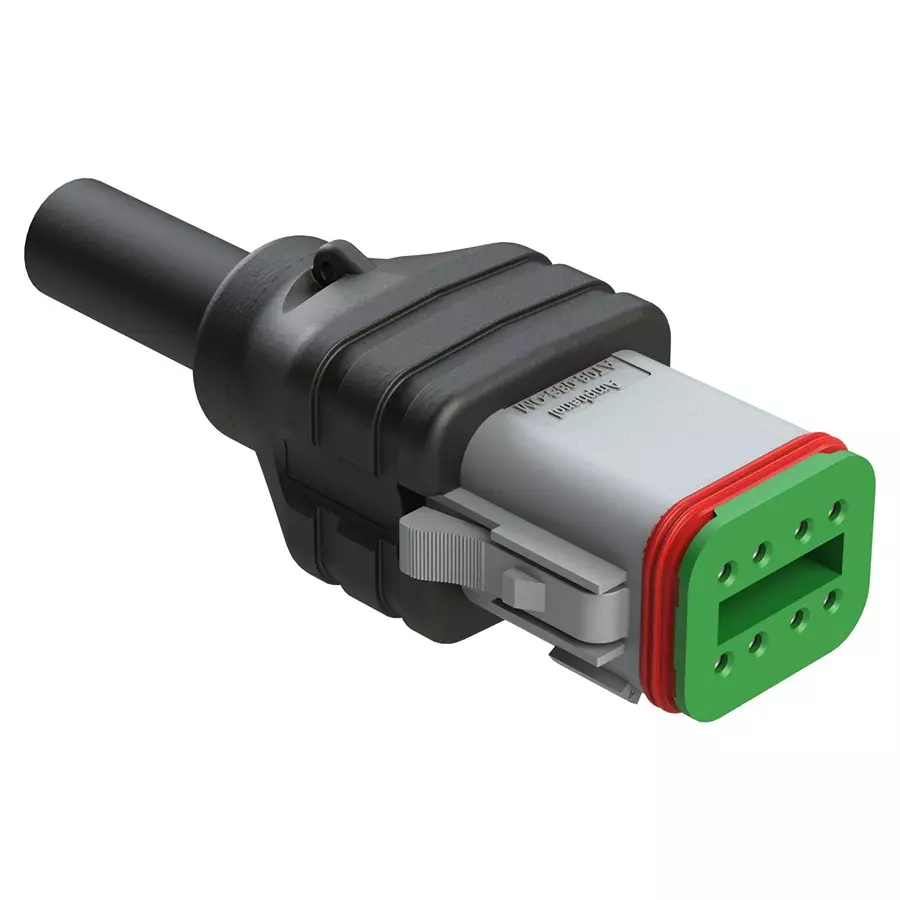 AMPHENOL SINE/TUCHEL CABLE ASSY, 8P RCPT-FREE END, 1M, AT06GY-08SA-N-TPE-M1