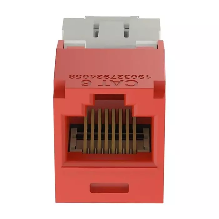 PANDUIT Modular & Ethernet Connectors RJ45 CONN, JACK, 8P8C, 1PORT, RED, CJ688TGRD-24 (Pack of 24)
