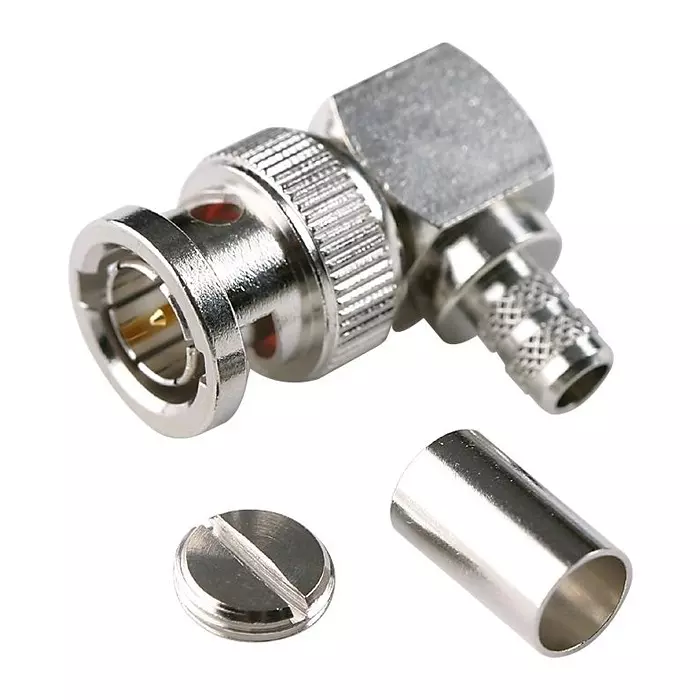 AMPHENOL RF RF Connectors RF COAXIAL, BNC, RIGHT ANGLE PLUG, 50OHM, B1112E1-ND3G-5-50