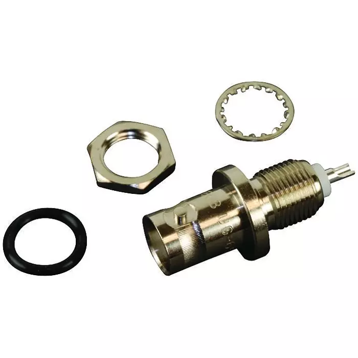 AMPHENOL RF RF Connectors RF/COAXIAL BNC BULKHEAD JACK STR 50 OHM SOLDER, 031-102