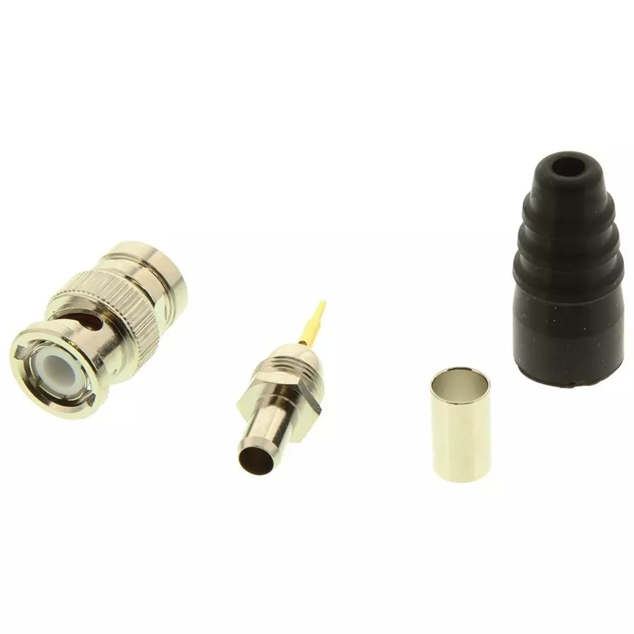 AMPHENOL RF RF Connectors RF/COAXIAL BNC PLUG STR 50 OHM CRIMP/SLDR, 31-359