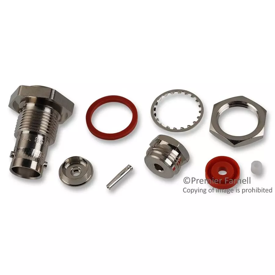 AMPHENOL RF RF Connectors RF/COAXIAL BNC BULKHEAD JACK 50 OHM CLAMP/SLDR, 000-86350
