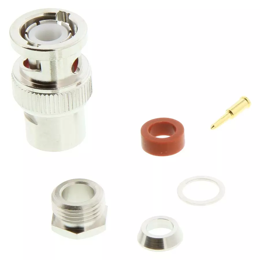 AMPHENOL RF RF Connectors RF/COAXIAL BNC PLUG STR 50 OHM CLAMP/SLDR, 031-2-RFX.