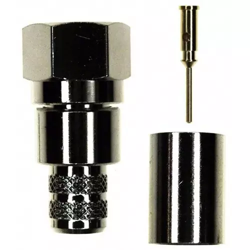 AMPHENOL RF RF Connectors RF/COAXIAL, F PLUG, STRAIGHT, 75 OHM, CRIMP, 222123