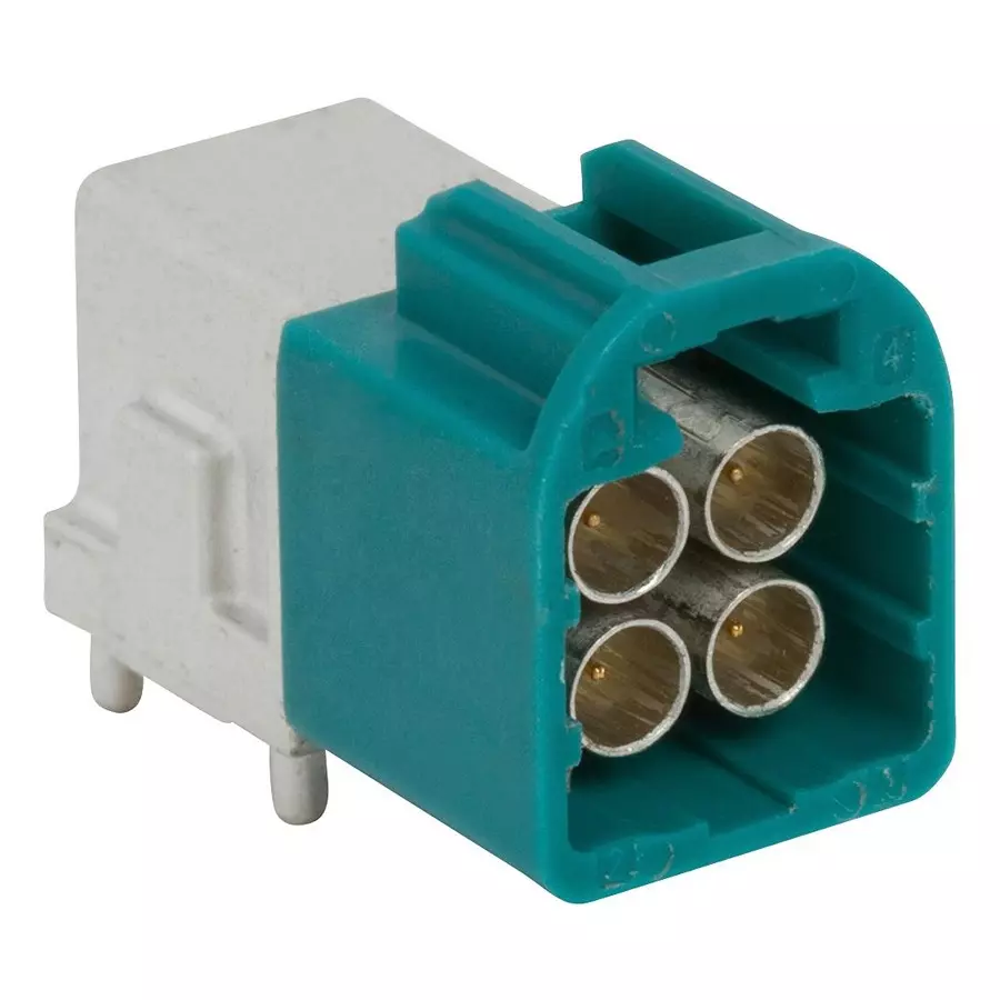 AMPHENOL RF RF Connectors RF COAXIAL, MINI-FAKRA R/A PLUG, 50 OHM, FM4-NZRP-PCB-1
