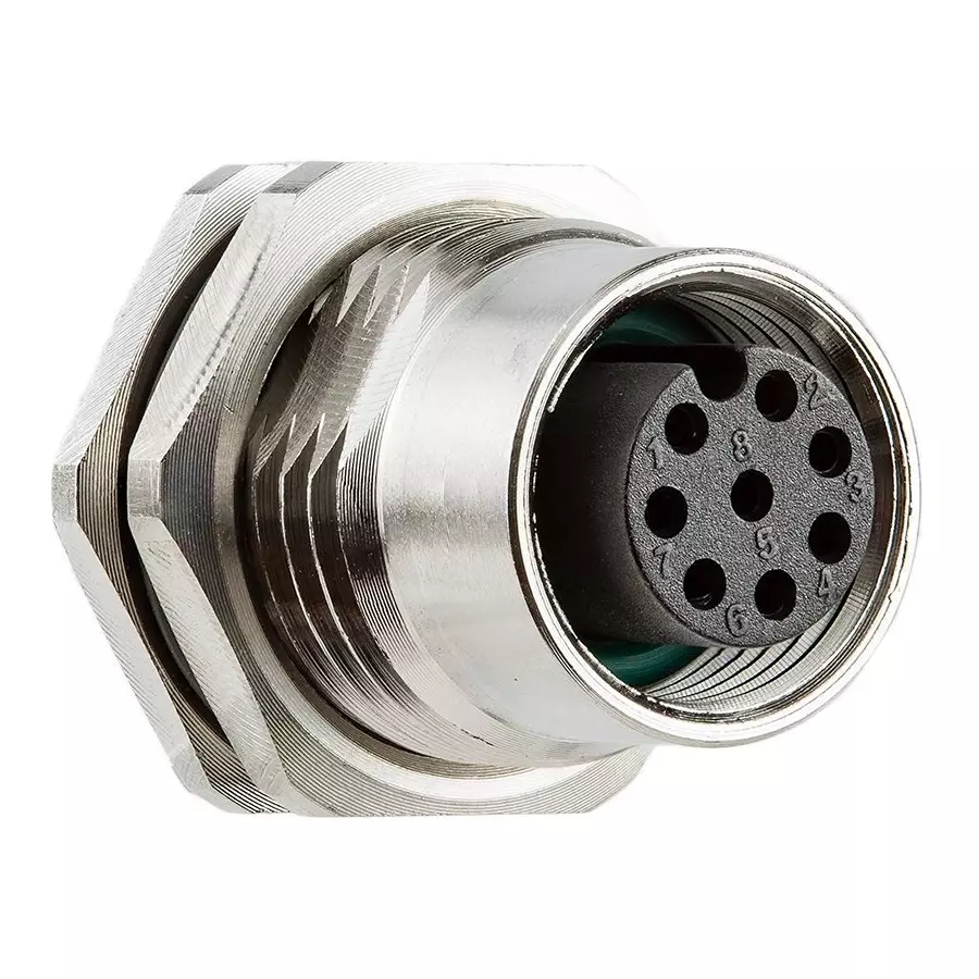 AMPHENOL LTW SENSOR CONN, M12, RCPT, 8POS, PANEL, SM12A-08PFFS-SF8001.