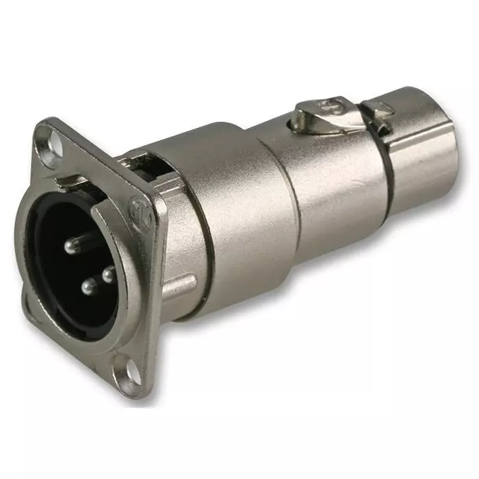 NEUTRIK ADAPTOR, XLR PLUG TO XLR RECEPTACLE, NA3MDF